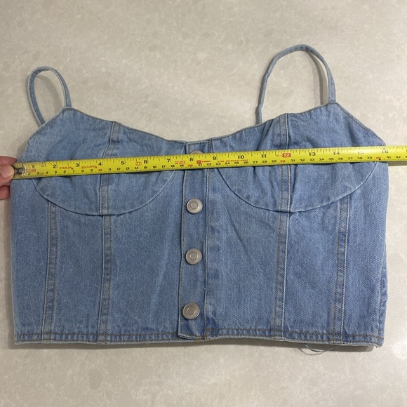 New Moon River Demin Jean Bustier Wrap top.Size M blue ⭐️⭐️⭐️⭐️ - Picture 14 of 16